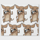 おもしろい漫画熱狂する犬の笑わされる可愛いペット ラッピングペーパー (フラット)