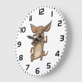 おもしろい漫画熱狂する犬の笑わされる可愛いペット ラージ壁時計 (傾斜)