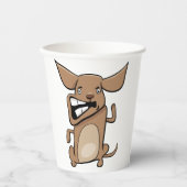 おもしろい漫画熱狂する犬の笑わされる可愛いペット 紙コップ (正面)