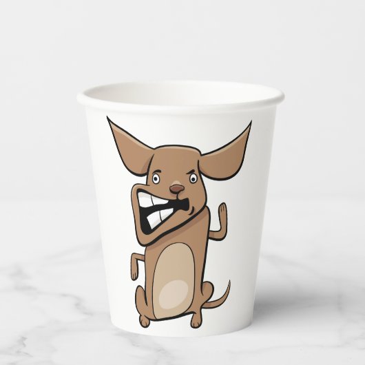 おもしろい漫画熱狂する犬の笑わされる可愛いペット 紙コップ (正面)