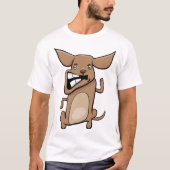 おもしろい漫画熱狂する犬の笑わされる可愛いペット Tシャツ (正面)
