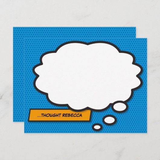 おもしろい漫画考えブブルパーソナライズされた ノートカード (正面/裏面)