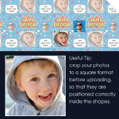 おもしろい漫画誕生日スターカスタムズ写真3セット ラッピングペーパーシート