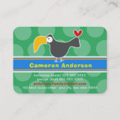 おもしろい漫画Toutcan Bird Kidカラフルプロフィール写真 コーリングカード (正面)