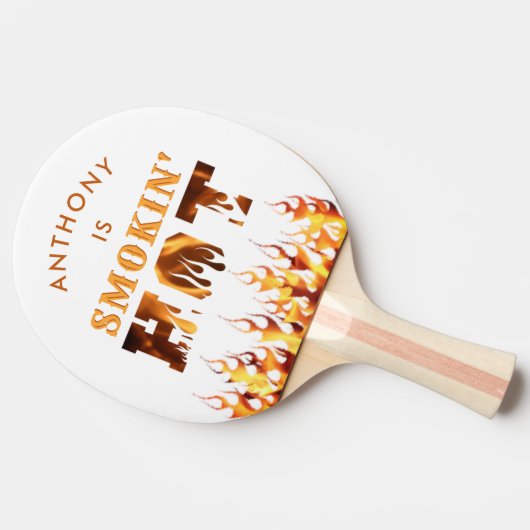 おもしろい火炎を燃えパーソナライズされたる 卓球ラケット (横)