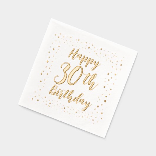 おもしろい点々のあるカスタム誕生日フォイルスタンプナプキンス 箔ナプキン (左)