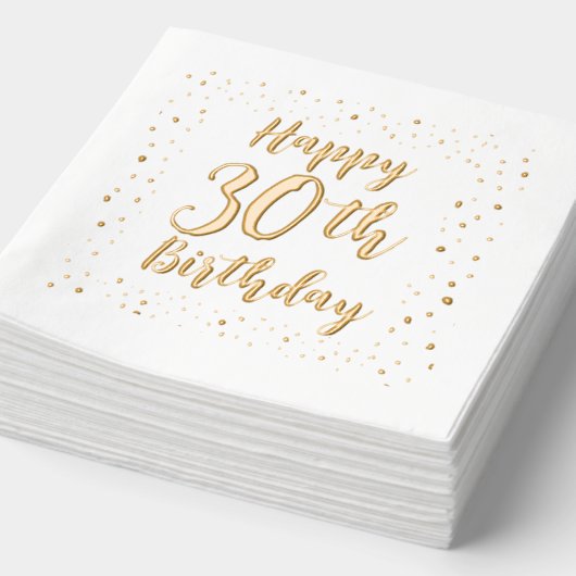 おもしろい点々のあるカスタム誕生日フォイルスタンプナプキンス 箔ナプキン (詳細)