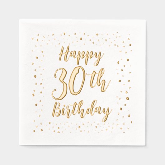 おもしろい点々のあるカスタム誕生日フォイルスタンプナプキンス 箔ナプキン (正面)