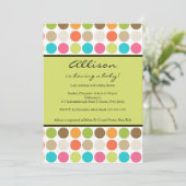 おもしろい点緑のベビーガールまたはボーイシャワー 招待状 (スタンド正面)