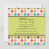 おもしろい点緑のベビーガールまたはボーイシャワー 招待状 (正面)