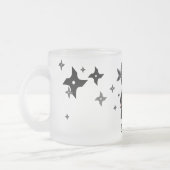 おもしろい無し! Shurikensのマグを持つ忍者 フロストグラスマグカップ (左)