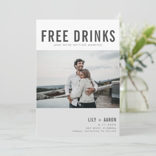 おもしろい無料ドリンク結婚写真 セーブザデート (スタンド正面)