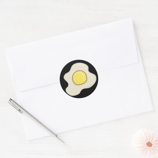おもしろい焼き卵の漫画のシール ラウンドシール (封筒)