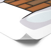 おもしろい煙突にサンタが詰まっている ポスター (角)