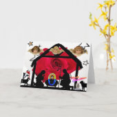 おもしろい照合出生クリスマスグリーティングカード カード (黄色い花)