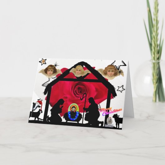 おもしろい照合出生クリスマスグリーティングカード カード (正面)