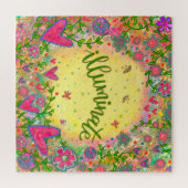 おもしろい照明ハート花かわいいインスピレーション ジグソーパズル (横)