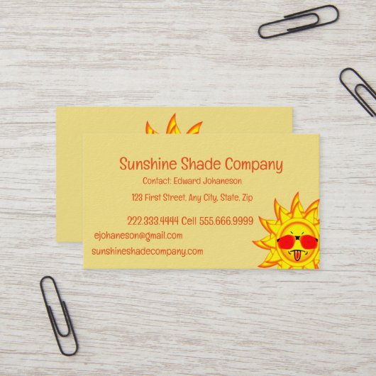 おもしろい熱すぎる日除けブラインド会社 名刺 (正面/裏面インサイチュ)