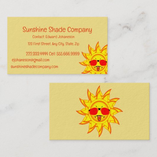 おもしろい熱すぎる日除けブラインド会社 名刺 (正面/裏面)