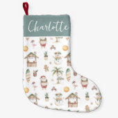 おもしろい熱帯クリスマスパーソナライズされた スモールクリスマスストッキング (正面)