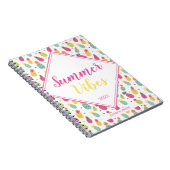 おもしろい熱帯パイナップルパターンサマービベス引用文 ノートブック (右側)