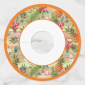 おもしろい熱帯パイナップルフルーツフローラパターン ワイングラスタグ (正面)