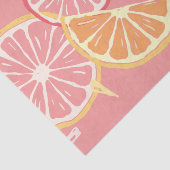おもしろい熱帯ピンク種のグレープフルーツおよびレモンパターン 薄葉紙 (詳細)