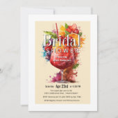 おもしろい熱帯ブライダルシャワーカクテルドリンク 招待状 (正面)