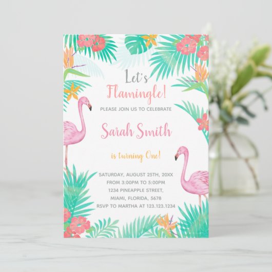 おもしろい熱帯夏のパーティーカード 招待状 (スタンド正面)