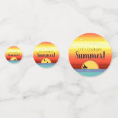 おもしろい熱帯夏ビーチパーティー夕日 コンフェッティ (裏面)