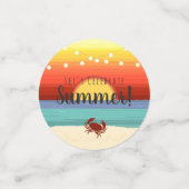 おもしろい熱帯夏ビーチパーティー夕日 コンフェッティ (スモール正面)