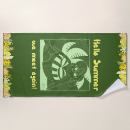 おもしろい熱帯夏 ビーチタオル