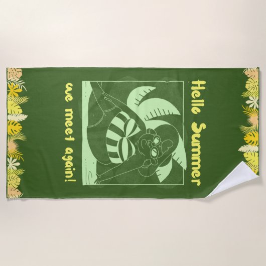 おもしろい熱帯夏 ビーチタオル (正面)