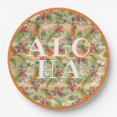 おもしろい熱帯性パイナップル果実フローラパタストライプーン ペーパープレート (正面)