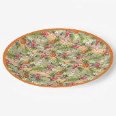 おもしろい熱帯性パイナップル果実葉フローラ模様 ペーパープレート (アングル)