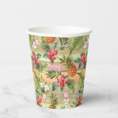 おもしろい熱帯性パイナップル果実葉フローラ模様 紙コップ (右)
