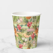 おもしろい熱帯性パイナップル果実葉フローラ模様 紙コップ (正面)