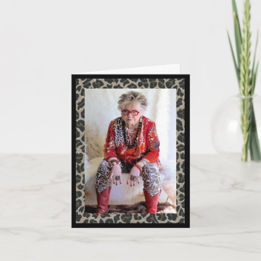 おもしろい熱狂するおばあちゃんの誕生日 カード (正面)