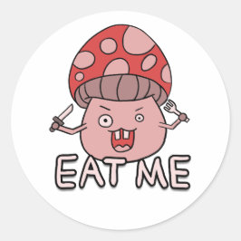 おもしろい熱狂するきのこ漫画の芸術と食べ「私」 ラウンドシール