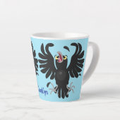 おもしろい熱狂するイラストレーション カフェラテマグ (右アングル)