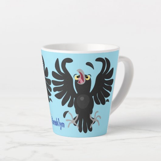 おもしろい熱狂するイラストレーション カフェラテマグ (右アングル)