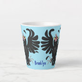 おもしろい熱狂するイラストレーション カフェラテマグ (正面)