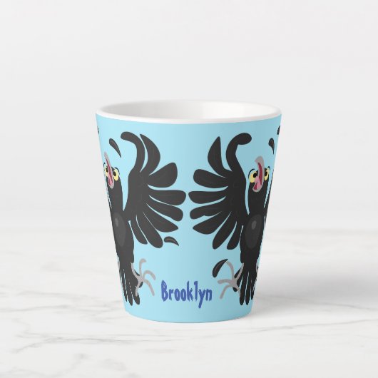 おもしろい熱狂するイラストレーション カフェラテマグ (正面)