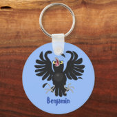 おもしろい熱狂するイラストレーション キーホルダー (正面)