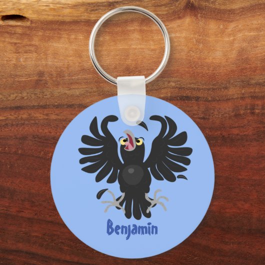 おもしろい熱狂するイラストレーション キーホルダー (正面)