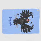 おもしろい熱狂するイラストレーション ゴルフタオル (横)