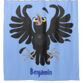 おもしろい熱狂するイラストレーション シャワーカーテン (正面)