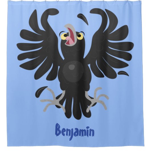 おもしろい熱狂するイラストレーション シャワーカーテン (正面)