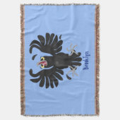 おもしろい熱狂するイラストレーション スローブランケット (正面縦)