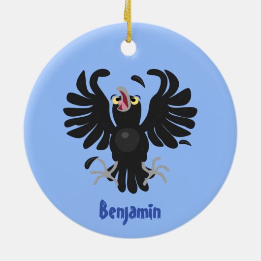 おもしろい熱狂するイラストレーション セラミックオーナメント (裏面)